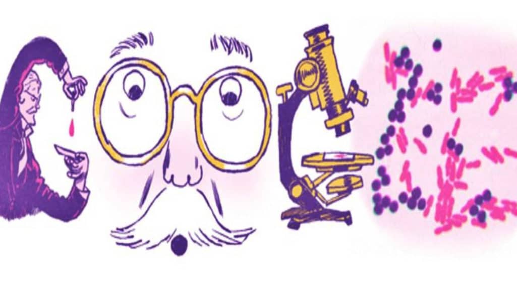 Αφιερωμένο στον σπουδαίο Δανό μικροβιολόγο Hans Christian Gram είναι το doodle της Google.